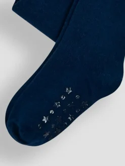 Best Jojo Maman Bébé Navy Blue Cotton Rich Plain Tights