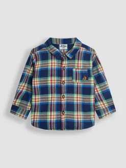 Hot Jojo Maman Bébé Brushed Shirt Navy Blue Check