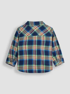 Hot Jojo Maman Bébé Brushed Shirt Navy Blue Check