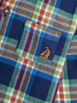 Hot Jojo Maman Bébé Brushed Shirt Navy Blue Check