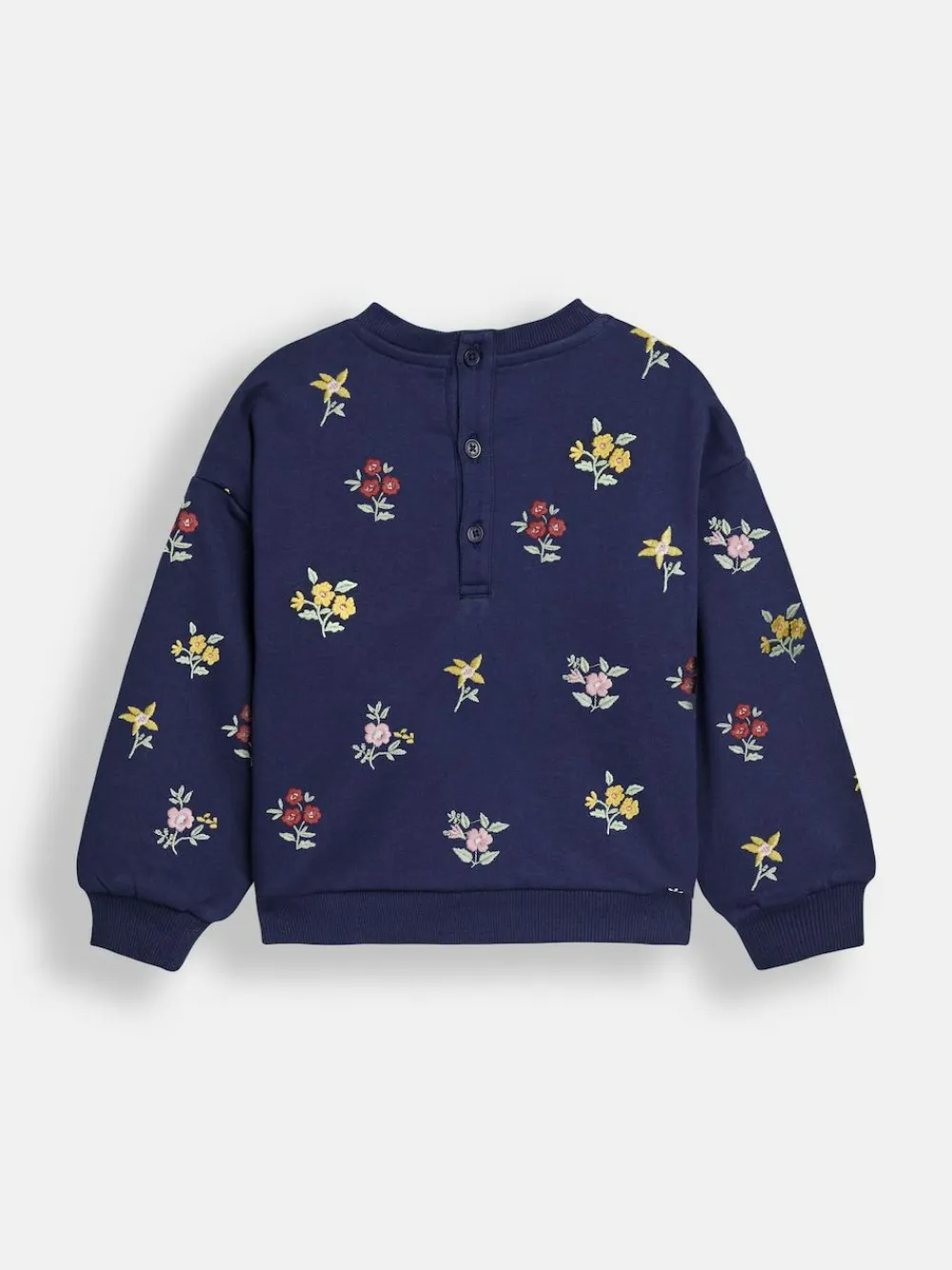 Clearance Jojo Maman Bébé Navy Blue Floral Embroidered Sweatshirt & Skirt Set