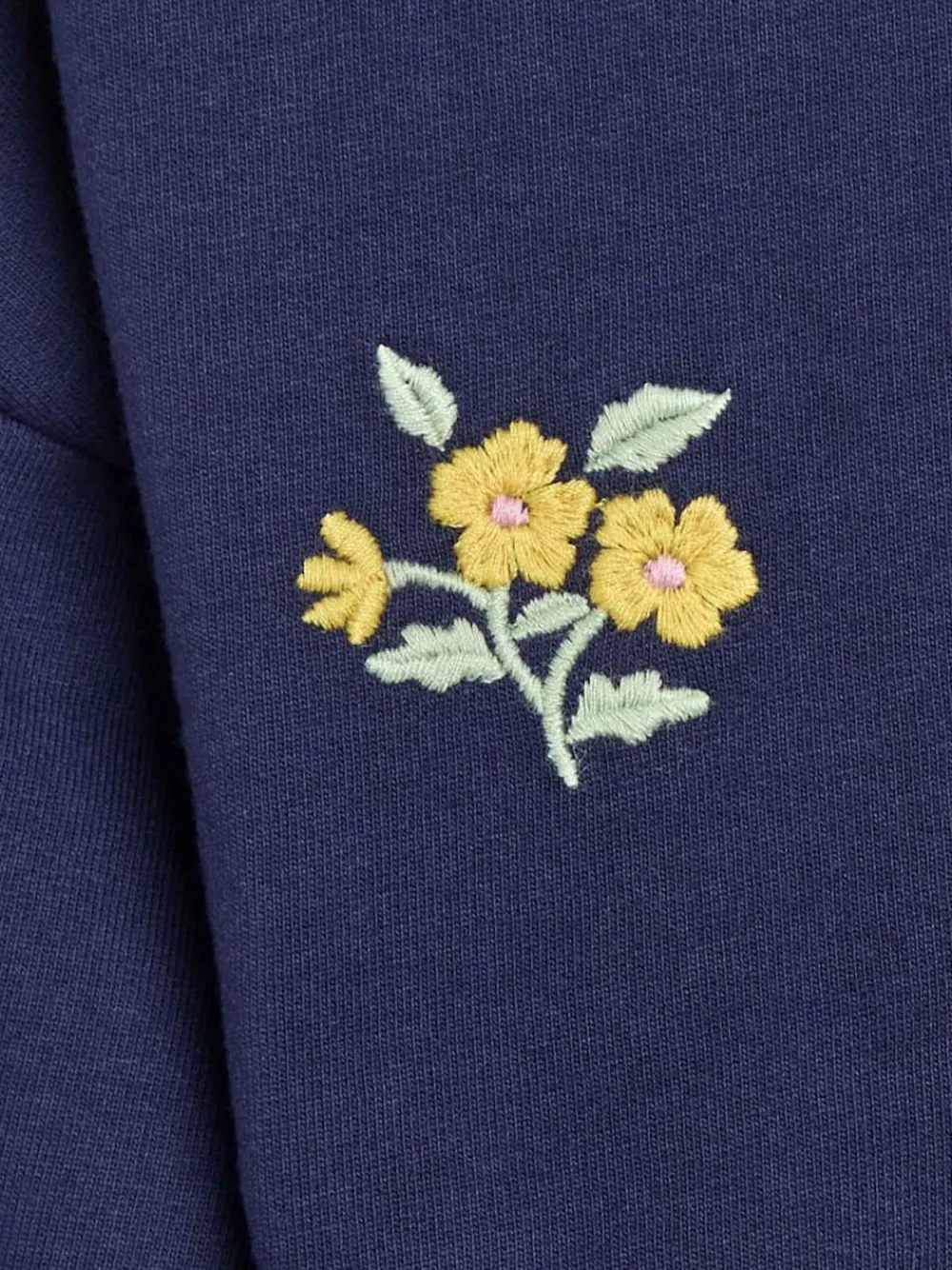 Clearance Jojo Maman Bébé Navy Blue Floral Embroidered Sweatshirt & Skirt Set