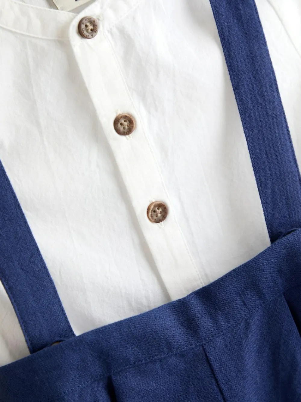 Best Jojo Maman Bébé Navy Blue Grandad Shirt & Shorts Set 2 Piece