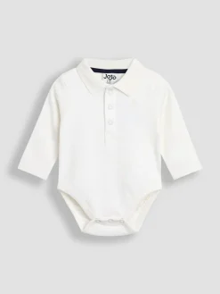 Hot Jojo Maman Bébé Navy Blue 2-Pack Plain Long Sleeve Polo Shirt Bodies