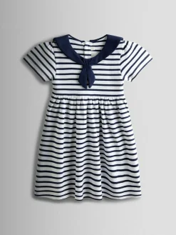 Jojo Maman Bébé Navy Blue Short Sleeve Sailor Dress^ Dresses