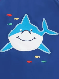 Clearance Jojo Maman Bébé UPF 50 1-Piece Sun Protection Suit Navy Blue Shark