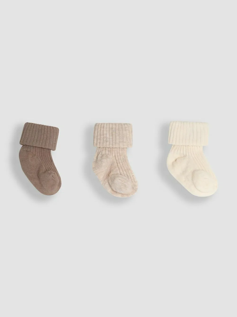 Outlet Jojo Maman Bébé 3-Pack Ribbed Baby Socks Neutral