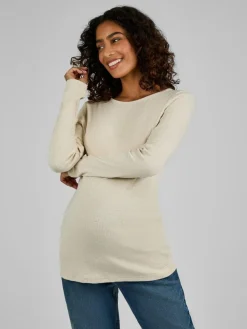 Best Jojo Maman Bébé Oatmeal Cream & Black 2-Pack Ribbed Maternity & Nursing Top