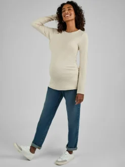 Best Jojo Maman Bébé Oatmeal Cream & Black 2-Pack Ribbed Maternity & Nursing Top