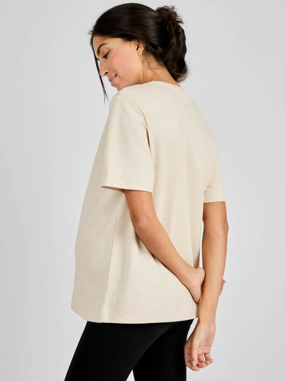Discount Jojo Maman Bébé Oatmeal Oversized Boyfriend Maternity T-Shirt
