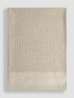 Jojo Maman Bébé Oatmeal Woven Cellular Blanket^ Cushions & Throws|Nursery Bedding