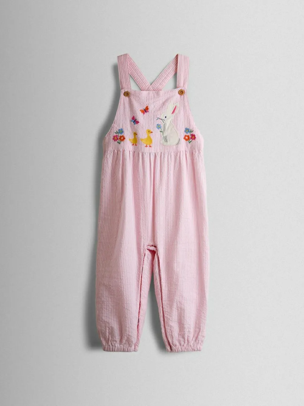 Hot Jojo Maman Bébé Pink Bunny Embroidered Dungarees & Body Set