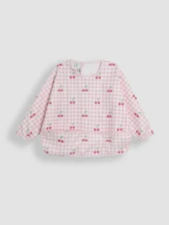 Jojo Maman Bébé Pink Cherries Sleeved Bib^ Bibs