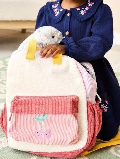 New Jojo Maman Bébé Pink Cherry Borg Colour Block Medium Backpack