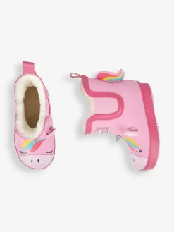 Jojo Maman Bébé Pink Cosy Lined Unicorn Ankle Wellies^ Shoes