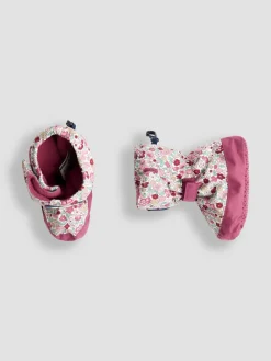 Hot Jojo Maman Bébé Fleece Lined Booties Pink Ditsy