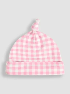 Sale Jojo Maman Bébé Pink Gingham Baby Hat