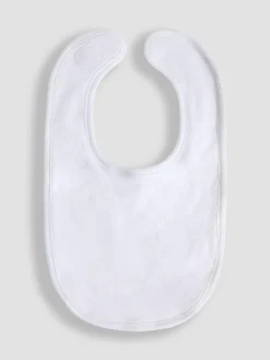 Sale Jojo Maman Bébé Pink Organic Cotton Heart Embroidered Bib