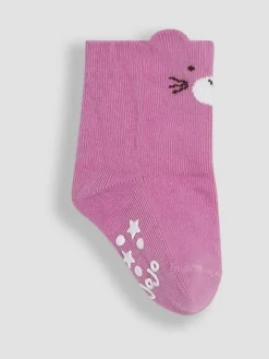 Jojo Maman Bébé Pink 3-Pack Bear Socks^ Socks & Tights|Socks & Tights