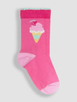 Jojo Maman Bébé Pink 3-Pack Printed Socks