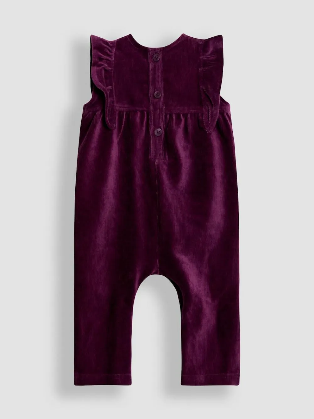Jojo Maman Bébé Appliqué Velour Dungarees & Top Set Purple Butterfly