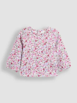 Jojo Maman Bébé Appliqué Velour Dungarees & Top Set Purple Butterfly