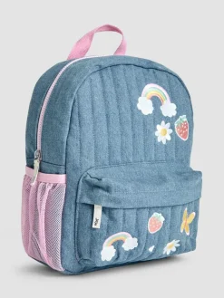 Jojo Maman Bébé Quilted Denim Embroidered Medium Backpack^ Bags