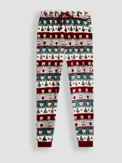 Jojo Maman Bébé Red Men's Christmas Fair Isle Fleece Pyjama Set^ Pyjamas