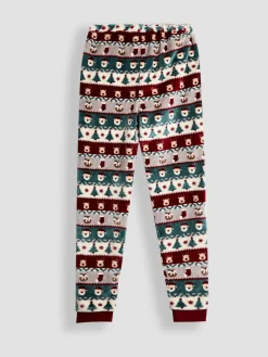 Jojo Maman Bébé Red Men's Christmas Fair Isle Fleece Pyjama Set^ Pyjamas