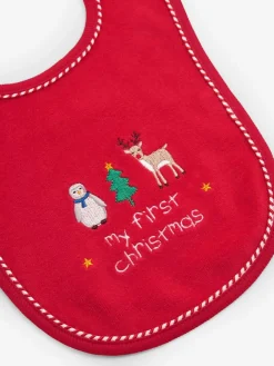 Hot Jojo Maman Bébé Red My First Christmas Bib