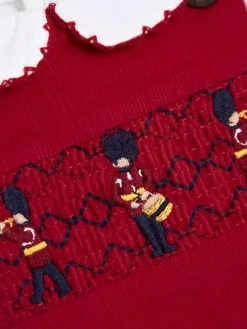 Jojo Maman Bébé Red 2-Piece Smocked Dungarees & Bodysuit Set