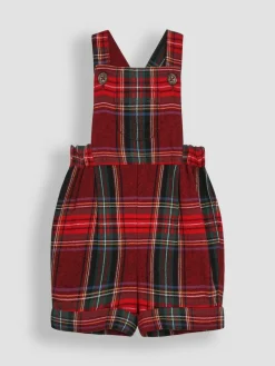 Clearance Jojo Maman Bébé Red Tartan 2-Piece Tartan Dungarees & Body Set