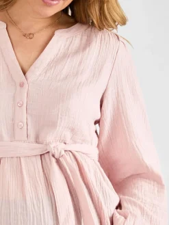 Outlet Jojo Maman Bébé Rose Long Sleeve Textured Maternity Blouse