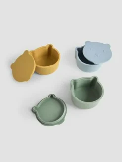 New Jojo Maman Bébé Set of 3 Bear Silicone Snack Pots
