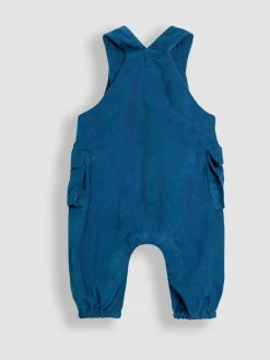 Jojo Maman Bébé Teal Blue Tractor 2-Piece Embroidered Cargo Cord Dungarees & Top Set^BOY Dungarees