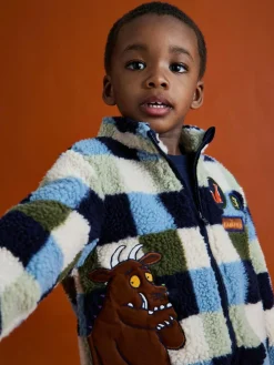 Hot Jojo Maman Bébé The Gruffalo Blue Appliqué Teddy Fleece Jacket