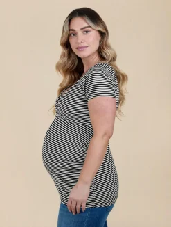 Discount Jojo Maman Bébé True Black 2-Pack Maternity And Nursing T-Shirts