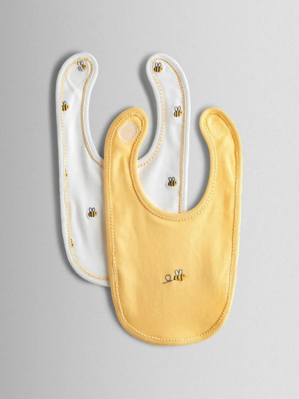 Best Jojo Maman Bébé 2-Pack Organic Cotton Bibs White Bee