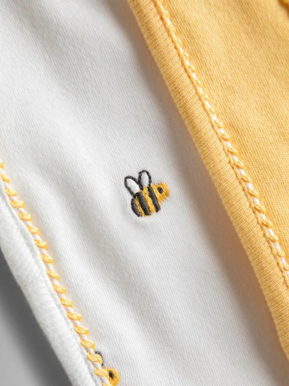 Best Jojo Maman Bébé 2-Pack Organic Cotton Bibs White Bee