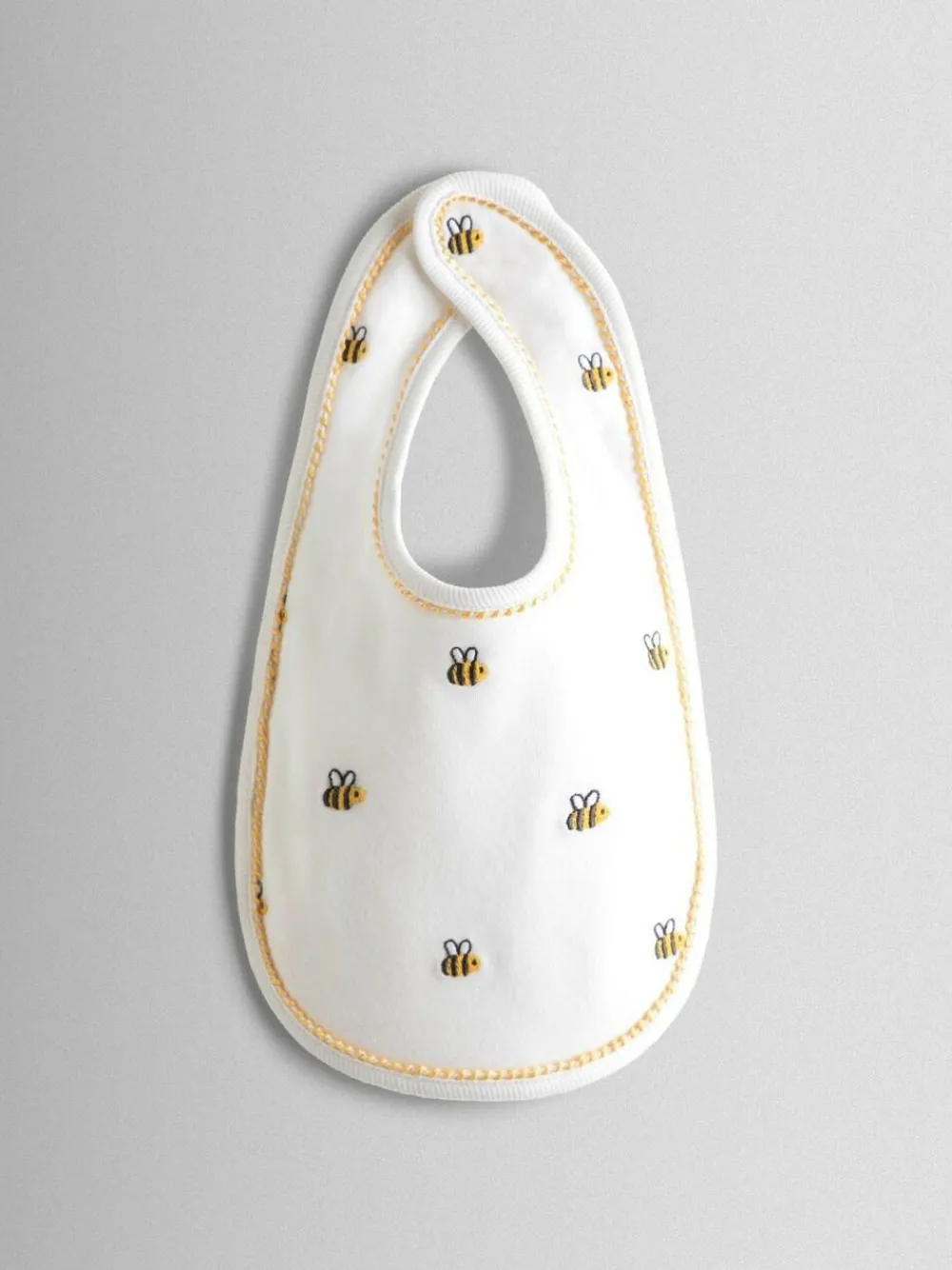 Best Jojo Maman Bébé 2-Pack Organic Cotton Bibs White Bee
