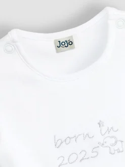 Jojo Maman Bébé White Born In 2025 Embroidered Body^BOY Bodysuits & Vests|Vests
