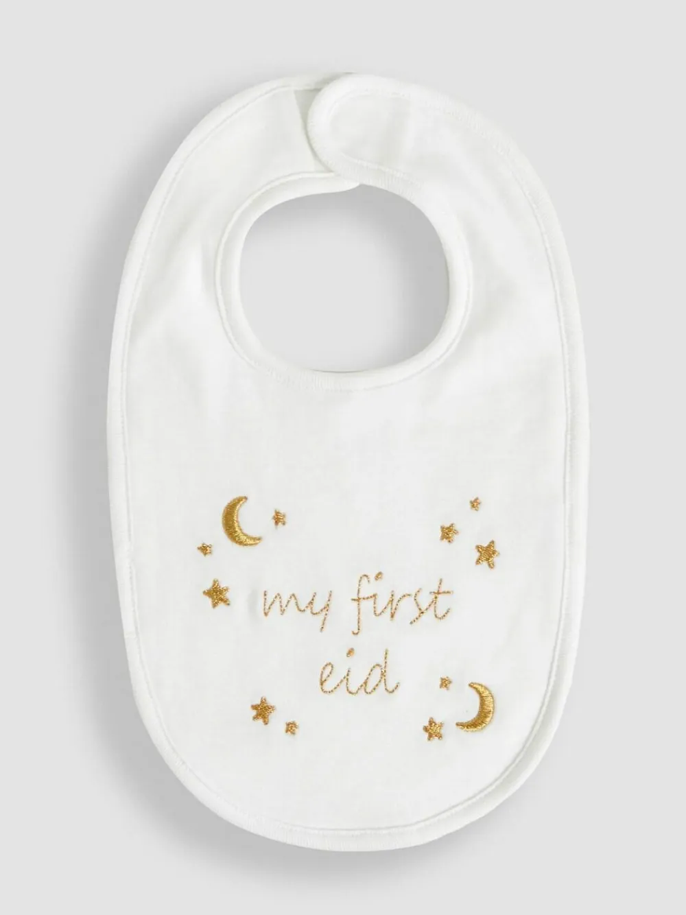 Clearance Jojo Maman Bébé Cotton Embroidered Baby Bib White