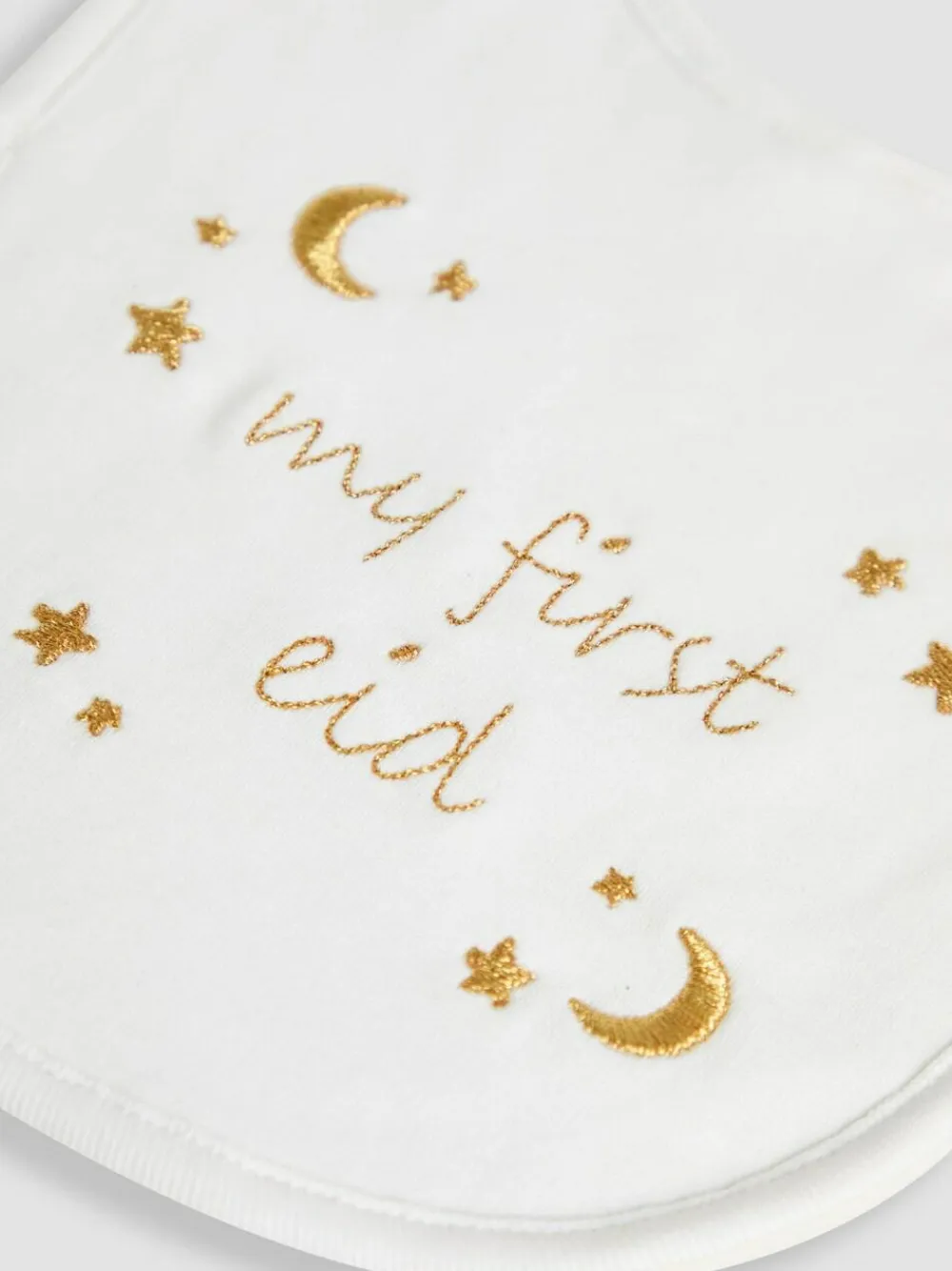 Clearance Jojo Maman Bébé Cotton Embroidered Baby Bib White