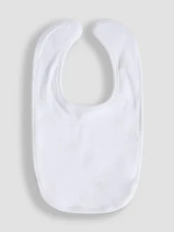 Hot Jojo Maman Bébé White Organic Cotton Duck Embroidered Bib
