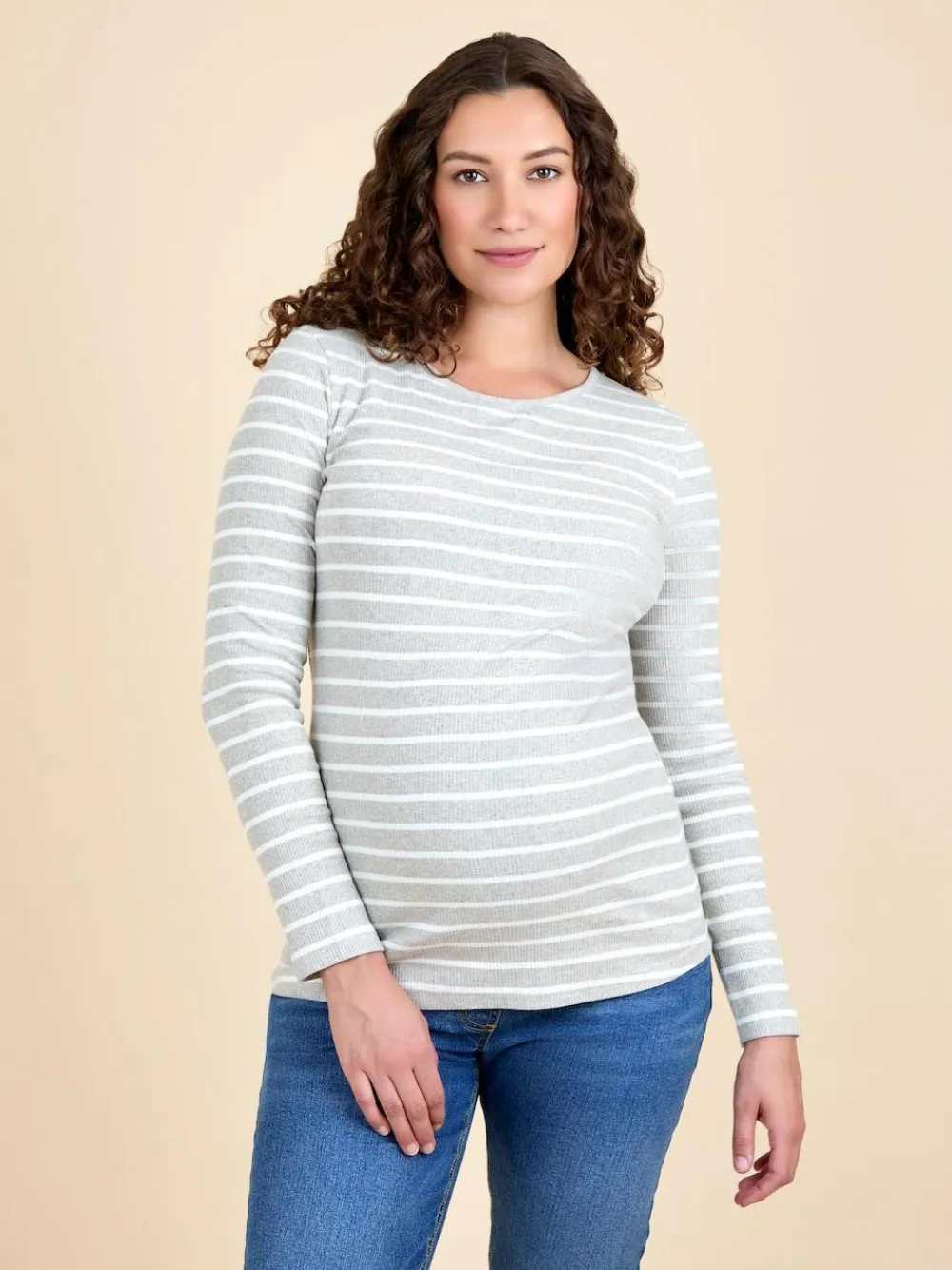 Jojo Maman Bébé White 2-Pack Ribbed Maternity & Nursing Top^Women Loungewear