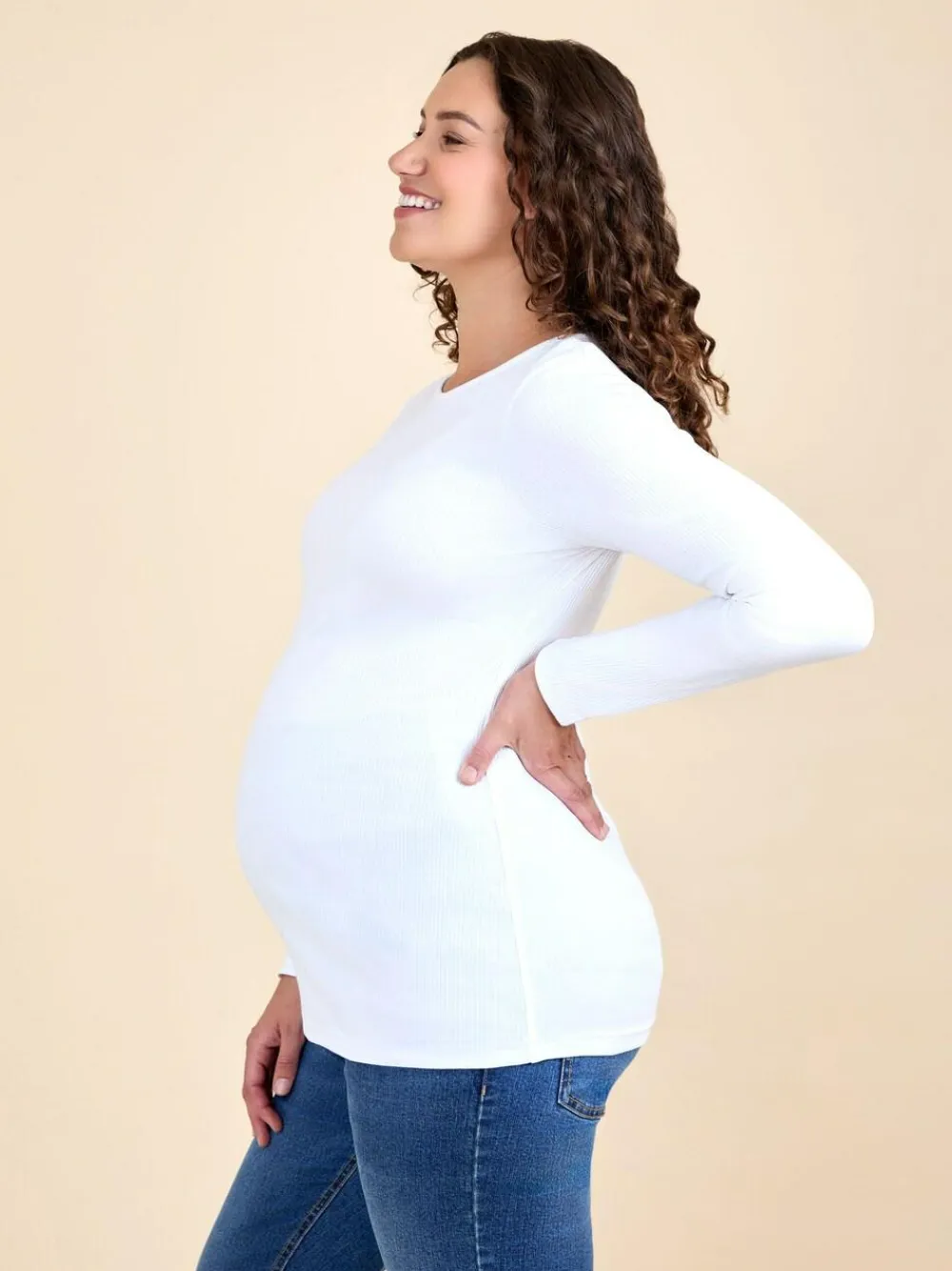 Jojo Maman Bébé White 2-Pack Ribbed Maternity & Nursing Top^Women Loungewear