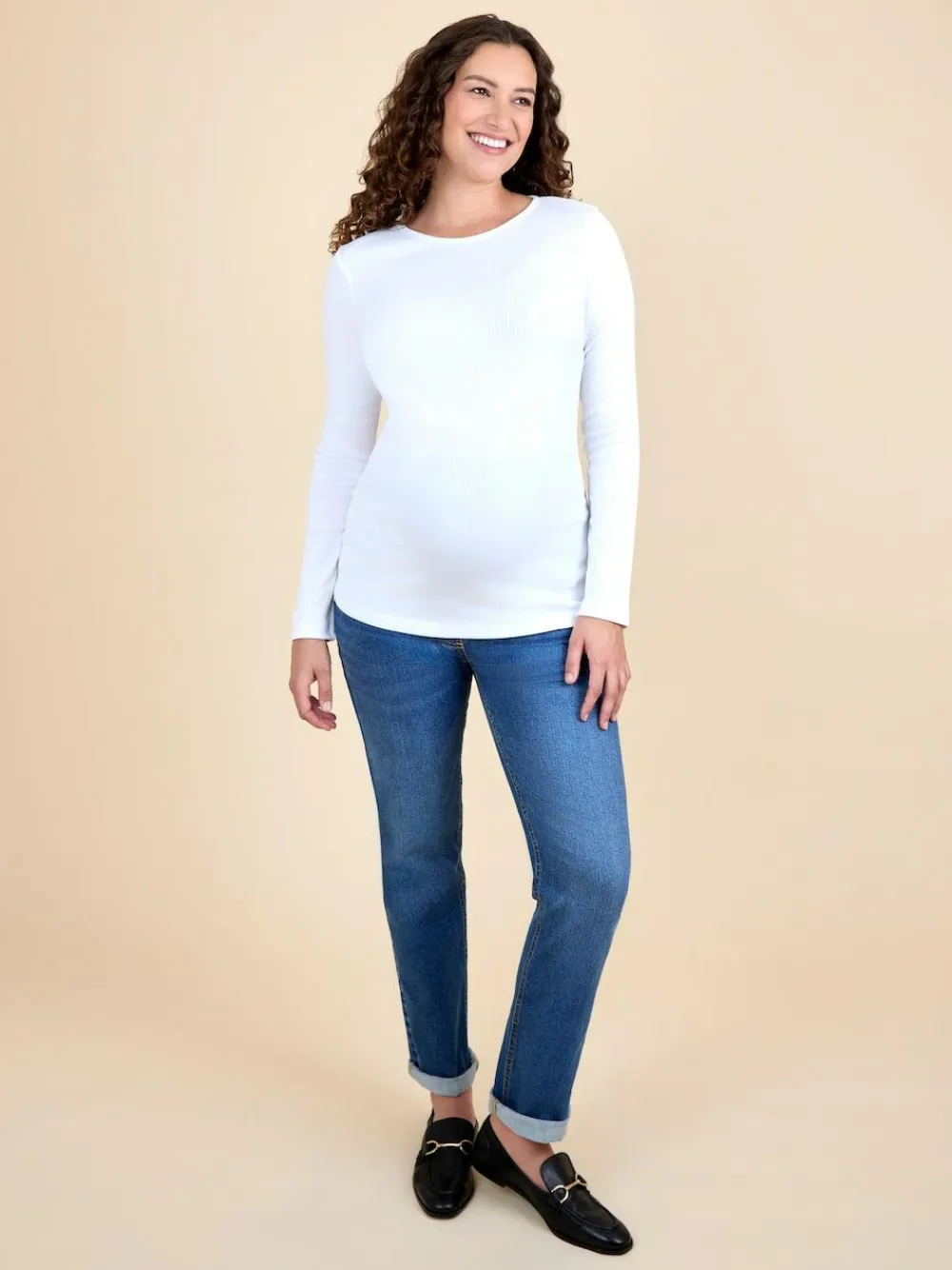 Jojo Maman Bébé White 2-Pack Ribbed Maternity & Nursing Top^Women Loungewear