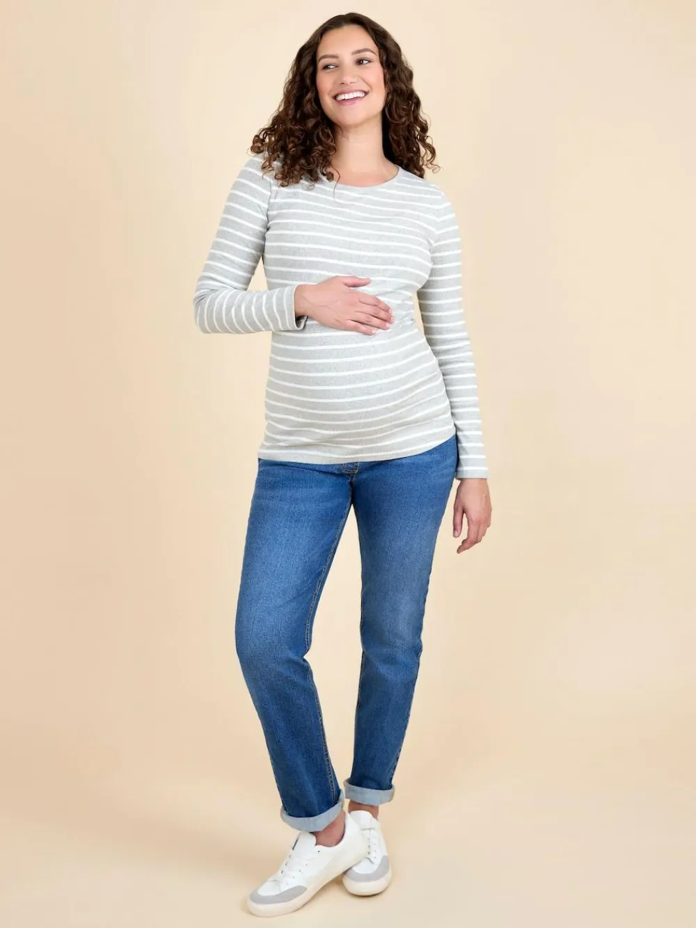Jojo Maman Bébé White 2-Pack Ribbed Maternity & Nursing Top^Women Loungewear