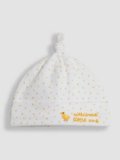 Jojo Maman Bébé White Welcome Little One Hat^BOY Unisex|Newborn Accessories