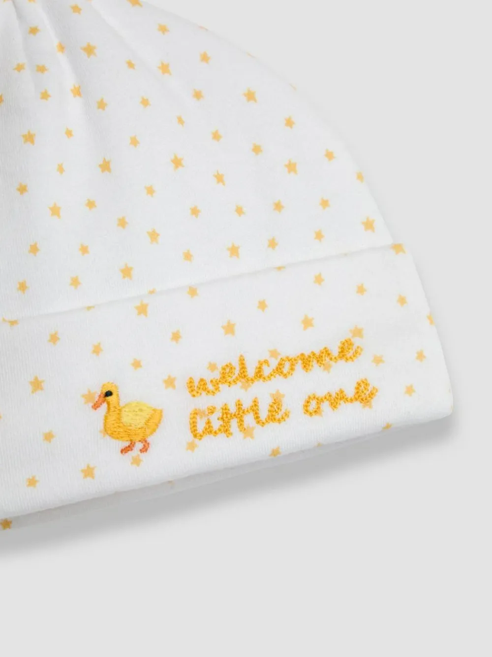 Jojo Maman Bébé White Welcome Little One Hat^BOY Unisex|Newborn Accessories